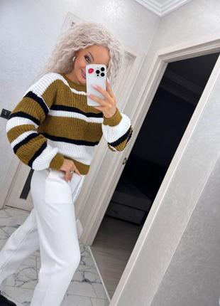Свитер оверсайз машинная вязка5 фото