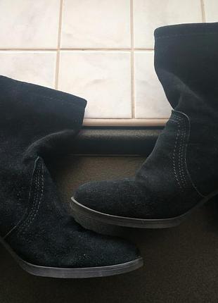 *замшевые сапоги  на толстом каблуке*cynthia rowley*slouch western boots*