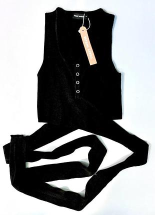 Топ с завязками черный tally weijl