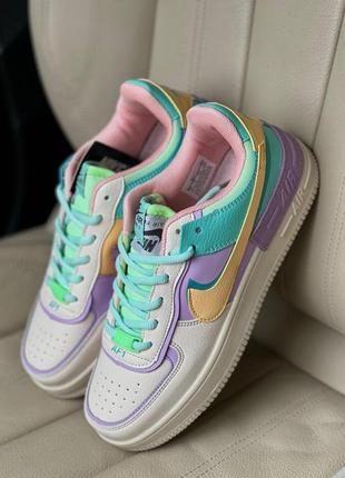 Женские кроссовки nike air force 1 shadow white/purple