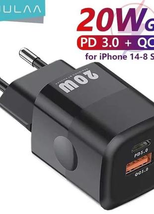 Kuulaa 20w gan pd usb c charger black