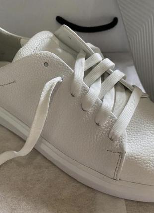 Белые кожаные кроссовки, кеды женские2 фото