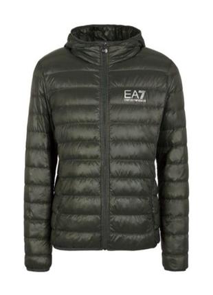 Чоловіча легка куртка emporio armani small хакі демісезонна курточка стьобана2 фото