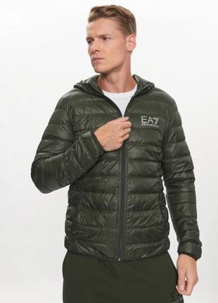 Мужская легкая куртка emporio armani хаки демисезонная курточка стеганая