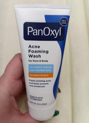 Panoxyl foaming acne wash пінка для вмивання проблемної шкіри 10% 85 грамм