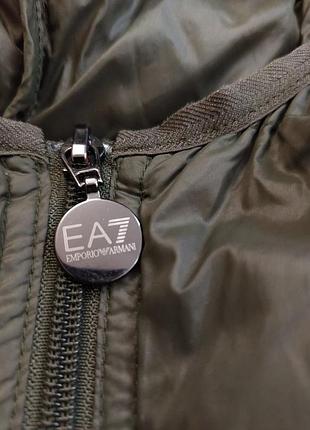 Чоловіча легка куртка emporio armani small хакі демісезонна курточка стьобана6 фото