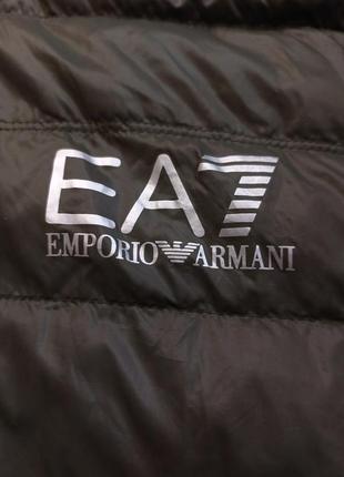 Чоловіча легка куртка emporio armani small хакі демісезонна курточка стьобана7 фото