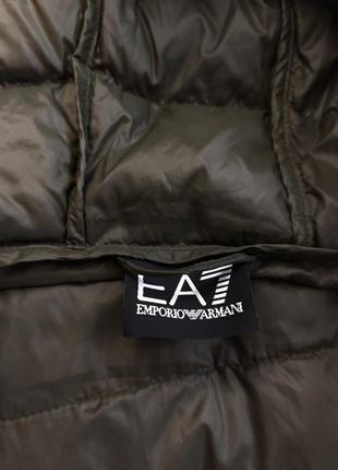 Чоловіча легка куртка emporio armani small хакі демісезонна курточка стьобана8 фото