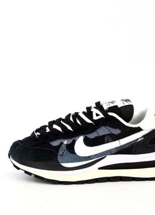 Мужские кроссовки nike vaporwaffle x sacai black white