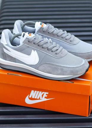 Мужские кроссовки nike ld waffle sacai grey white v2