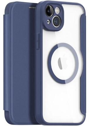 Чохол-книжка dux ducis skin x pro with magsafe для apple iphone  14 (6.1") синій | blue