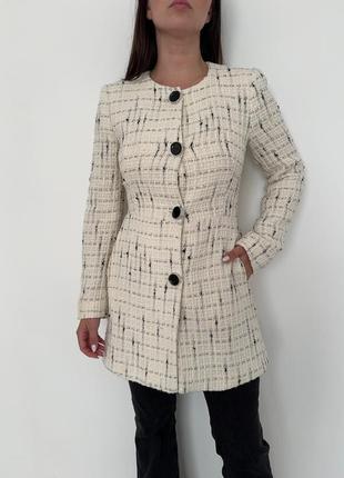 Класний подовжений твідовий піджак zara