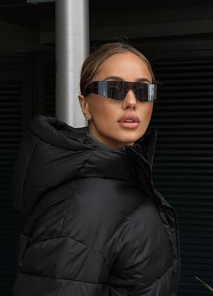 Дута зимова куртка до -20° з поясом та капюшоном, жіноча тепла куртка на зиму на...