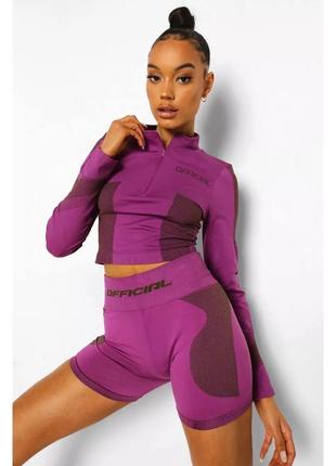 Спортивный кроп-топ цвета фуксии от boohoo размер s кроп топ кофта