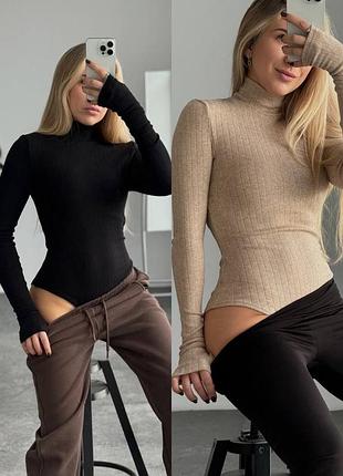 Теплый боди со стойкой на горл