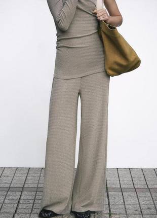 Широкие текстурированные брюки zara