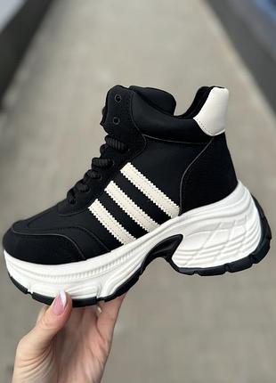 Кроссовки женские на платформе/ теплые кроссовки