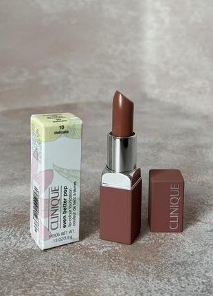 Clinique - even betterTM pop lip colour foundation - устойчивая помада, 10 - delicate, 3.9 g