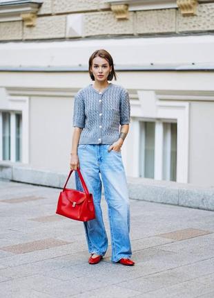 Серый кардиган короткий с пуговицами с короткими рукавами в стиле h & m4 фото