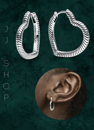 Серебряные серьги «сердца» пандора 292236c00