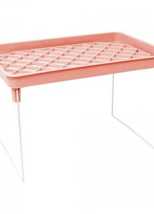 Складна полиця - столик, підставка, стелаж 33х13, 5 (рожевий)