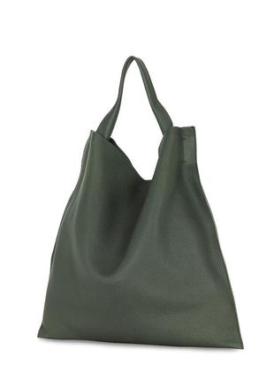 Шкіряна сумка bohemia 40х40 см poolparty зелений (2000000319964)2 фото