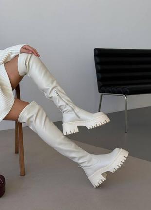 Новинка🤤 ботфорти на масивній підошві в двох кольорах🎀