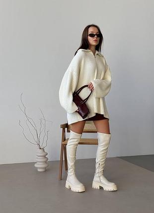 Новинка🤤 ботфорти на масивній підошві в двох кольорах🎀