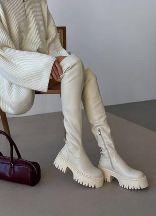 Новинка🤤 ботфорти на масивній підошві в двох кольорах🎀