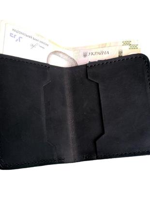 Кошелек мужской кожаный is-leather  is-00602 черний (rz-602)2 фото