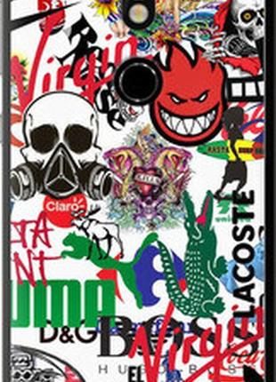 Чехол на nokia 7 many different logos из силикона fch_0000407