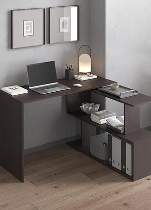 Столи в офіс, стіл керівника, стіл для письма, робочий стіл лофт, комп'ютерний столик,поворотний  стіл трансформер венге темний