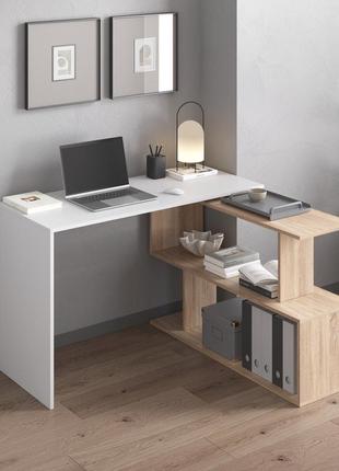 Столи в офіс, стіл керівника, стіл для письма, робочий стіл лофт, комп'ютерний столик,поворотний письмовий стіл трансформер бетон7 фото