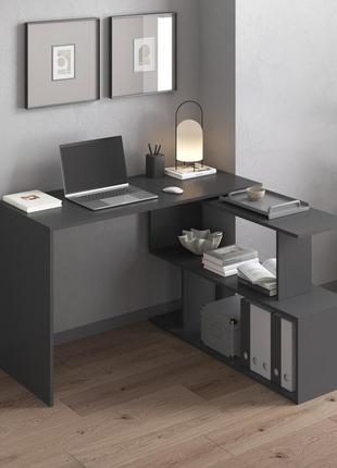 Столи в офіс, стіл керівника, стіл для письма, робочий стіл лофт, комп'ютерний столик,поворотний письмовий стіл трансформер бетон3 фото