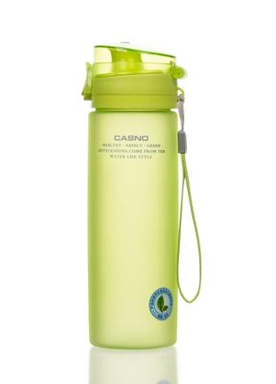 Спортивна пляшка для води 650 мл casno зелений (2000001625699)