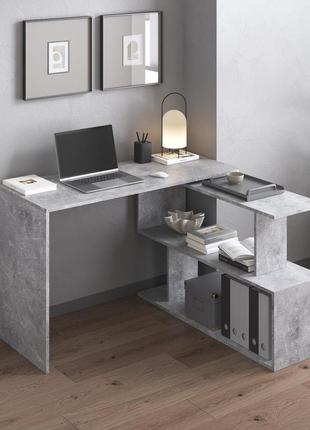 Столи в офіс, стіл керівника, стіл для письма, робочий стіл лофт, комп'ютерний столик,поворотний письмовий стіл трансформер білий3 фото
