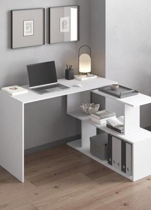 Столи в офіс, стіл керівника, стіл для письма, робочий стіл лофт, комп'ютерний столик,поворотний письмовий стіл трансформер білий