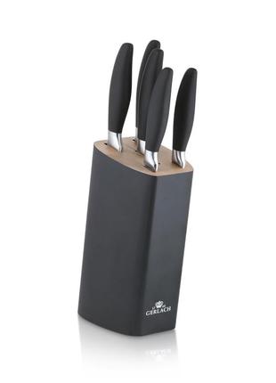 Набор из 5 кухонных ножей и подставки  gerlach черный (2000002669500)