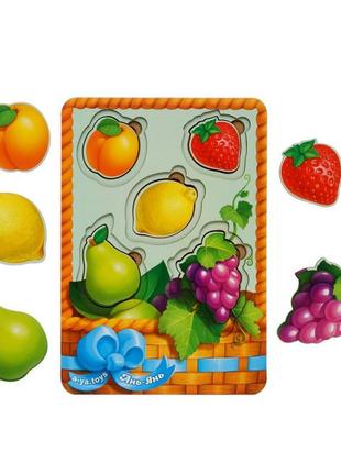Настольная развивающая игра "корзина с фруктами-2" сортер-вкладыш 1,5х16х23 см ubumblebees разноцветный
