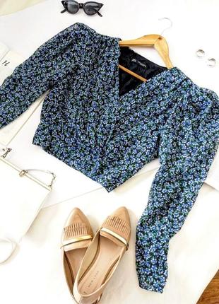 Стильная укороченная шифоновая блуза/блузка/топ/кофта/блуза от zara, на р. s/m 💔