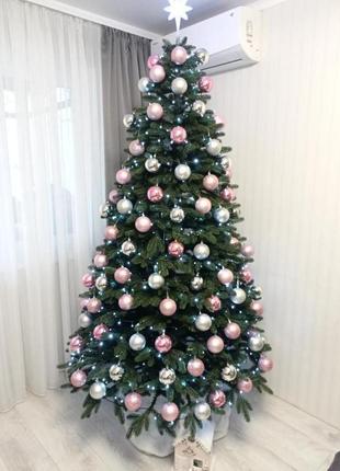 Лита ялинка преміум 2.50 м. зелена / ялинка з пластику штучна / литая елка