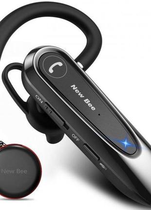 Бездротова гарнітура bluetooth-навушник вкладка new bee lc-b45c з активним шумозаглушенням + кейс-чохол чорний