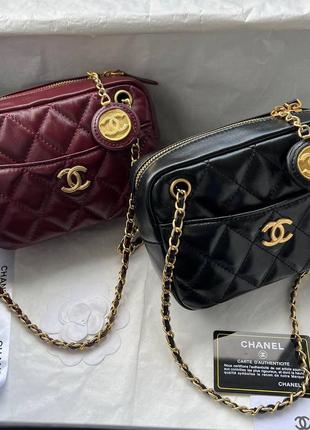 Сумка бордовая черная