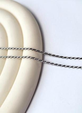 Серебряная цепочка цепь жгут 40 см серебро 925 пробы родированное 2.90г 802р1/40