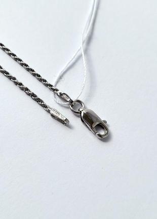 Серебряная цепочка цепь жгут 40 см серебро 925 пробы родированное 2.90г 802р1/40