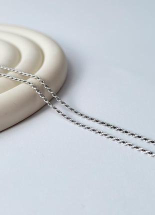 Серебряная цепочка цепь жгут 40 см серебро 925 пробы родированное 2.90г 802р1/40