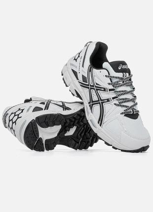 Кроссовки женские / мужские черные белые с кожи осенние весенние летние gelkayano asics gel-kahana 8 white