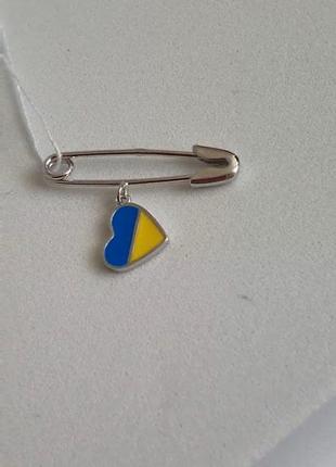 Срібна патріотична брошка, булавка