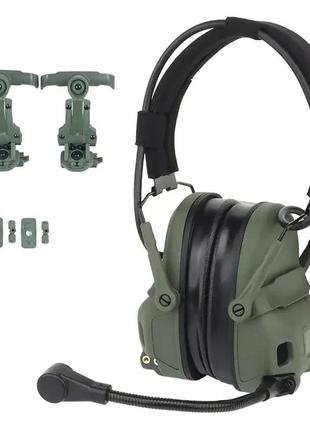 Тактичні активні навушники hd-17 олива