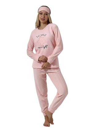 Пижама женская махровая fawn. пижама теплая женская s, m, l, xl3 фото